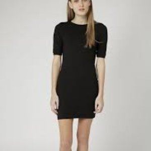 Topshop Black Bodycon Crewneck Short Sleeve Jersey Dress
